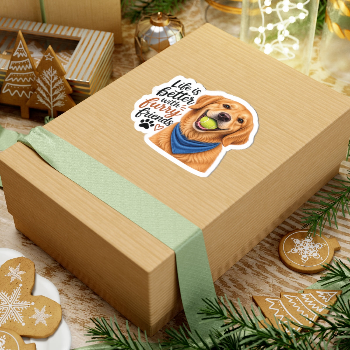 Life with Furry Friends Kiss-Cut Golden Retriever Pet Sticker