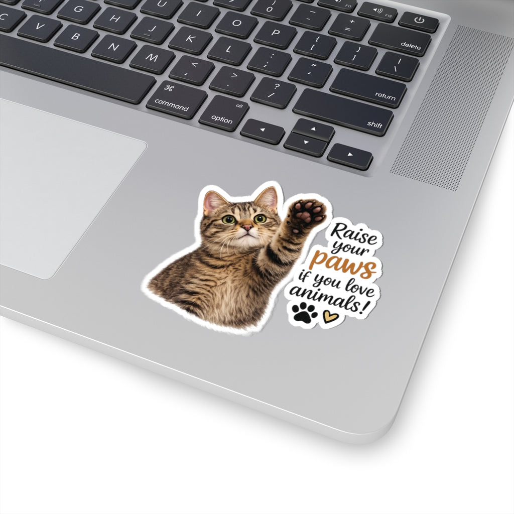 Raise Your Paws Cat Kiss-Cut Sticker