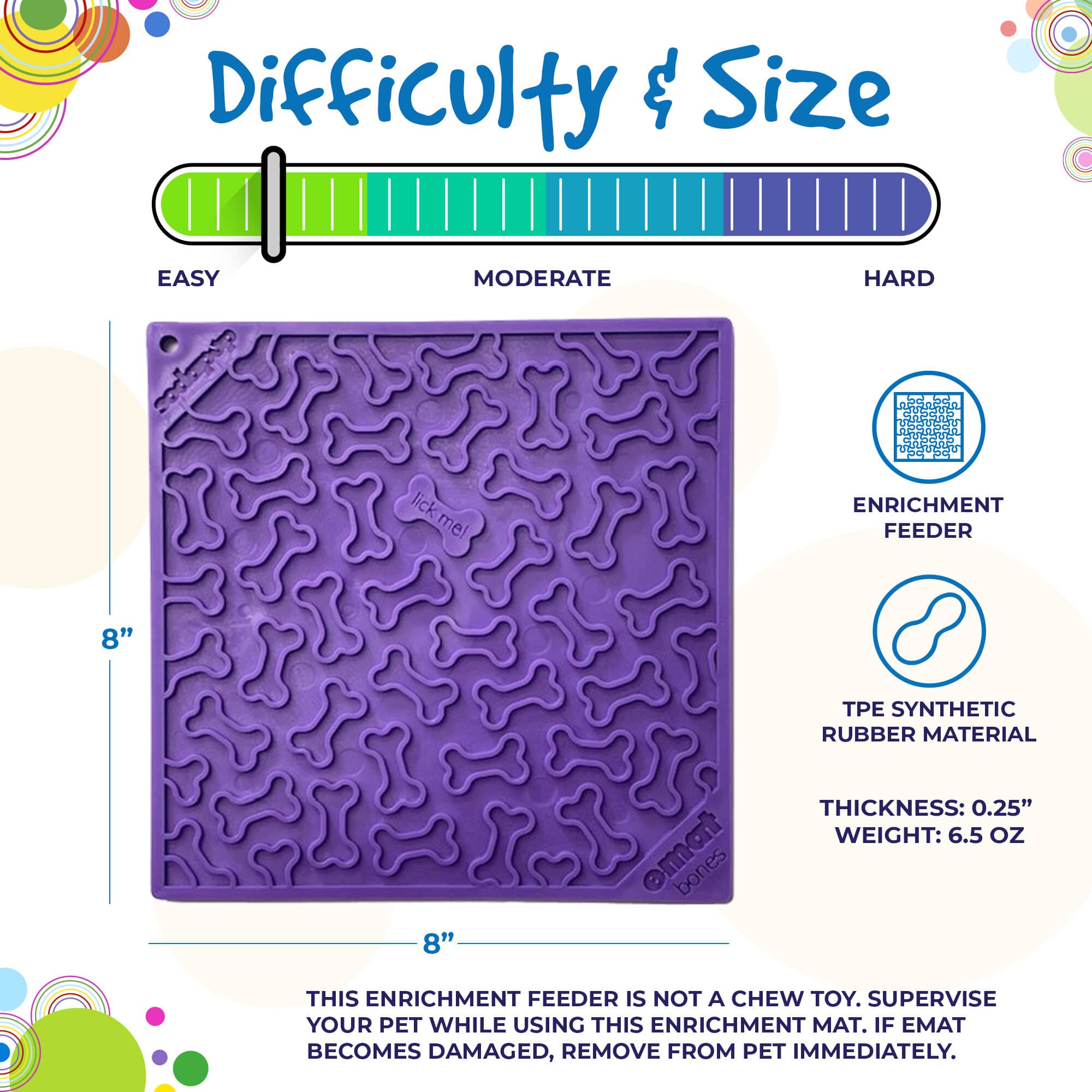 Bones eMat - Enrichment Lick Mat for Dogs and Cats | eMat Enrichment Toy for Anxiety Relief by SodaPup