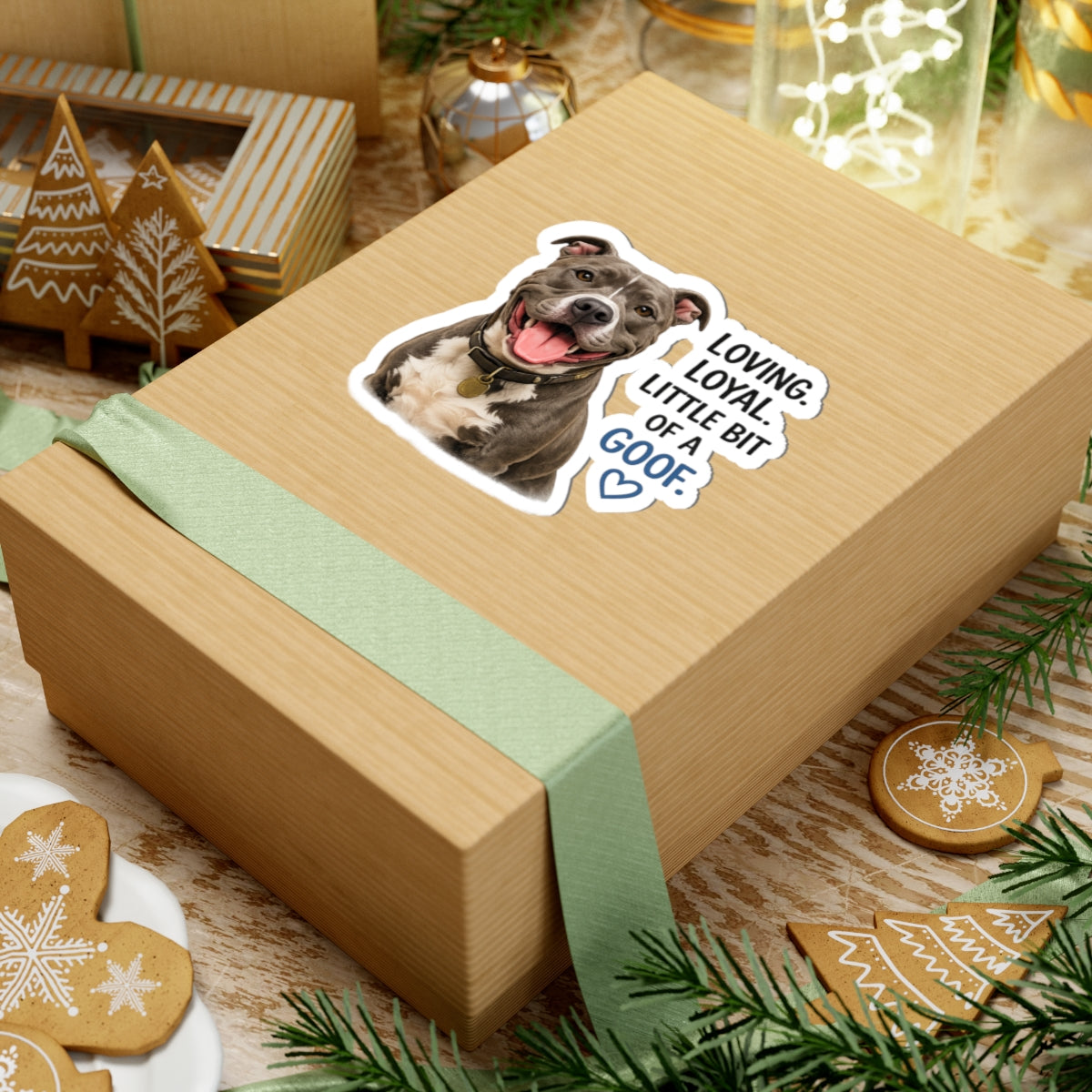 Loving. Loyal. Little Bit of a Goof Dog Kiss-Cut Sticker