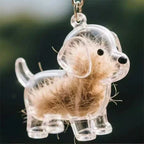 Clear Pet Fur DIY Keepsake Capsule Pendant Keychain