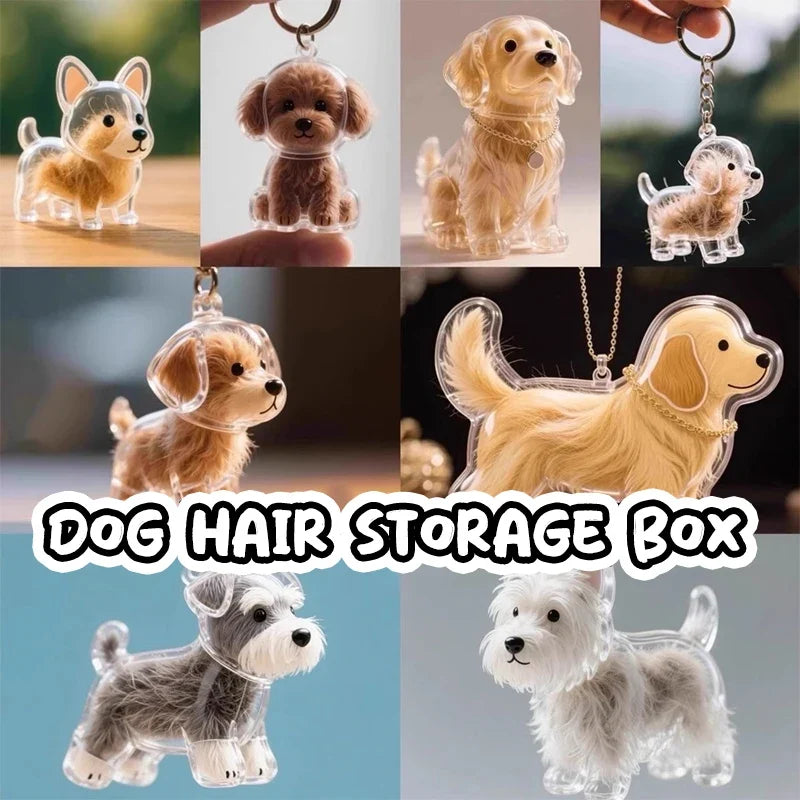 Clear Pet Fur DIY Keepsake Capsule Pendant Keychain