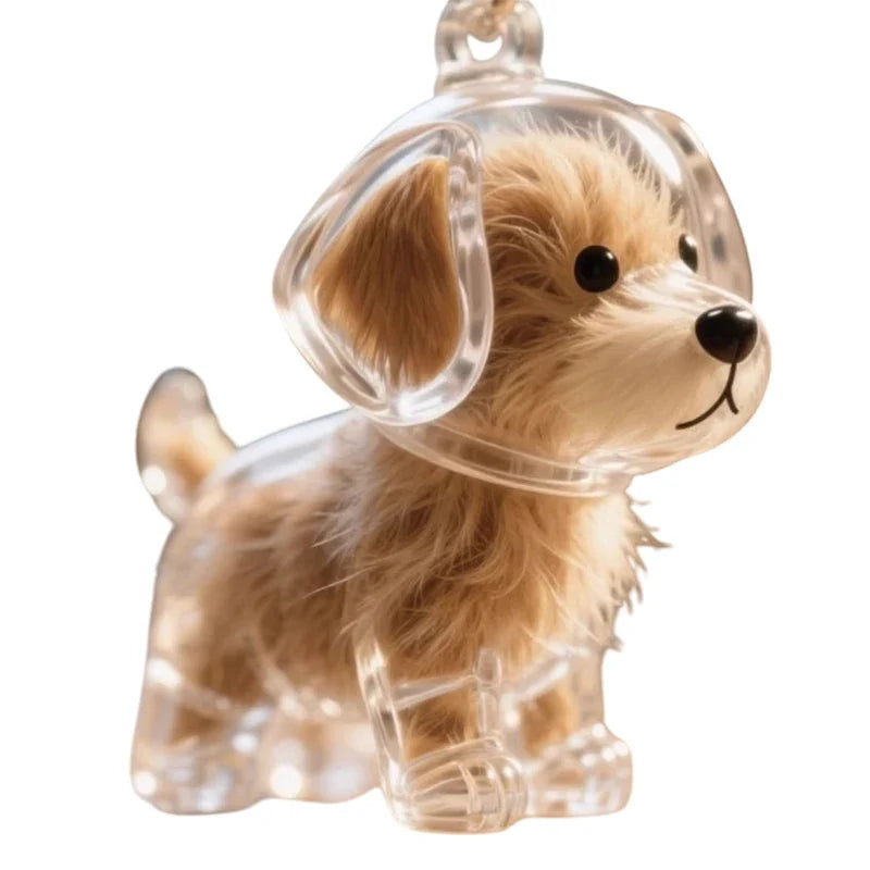 Clear Pet Fur DIY Keepsake Capsule Pendant Keychain