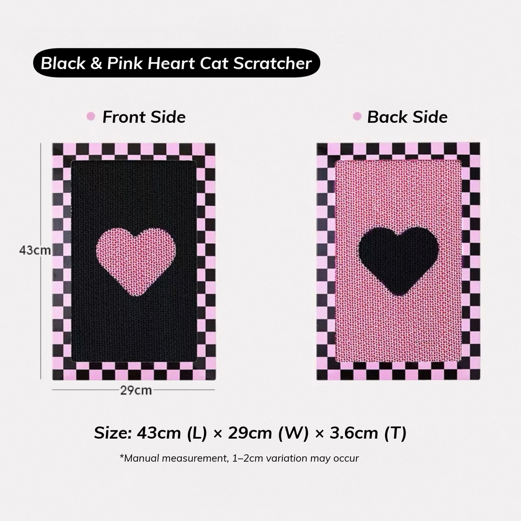 Paper Park Double-Sided Cat Scratcher (Black & Pink Heart)