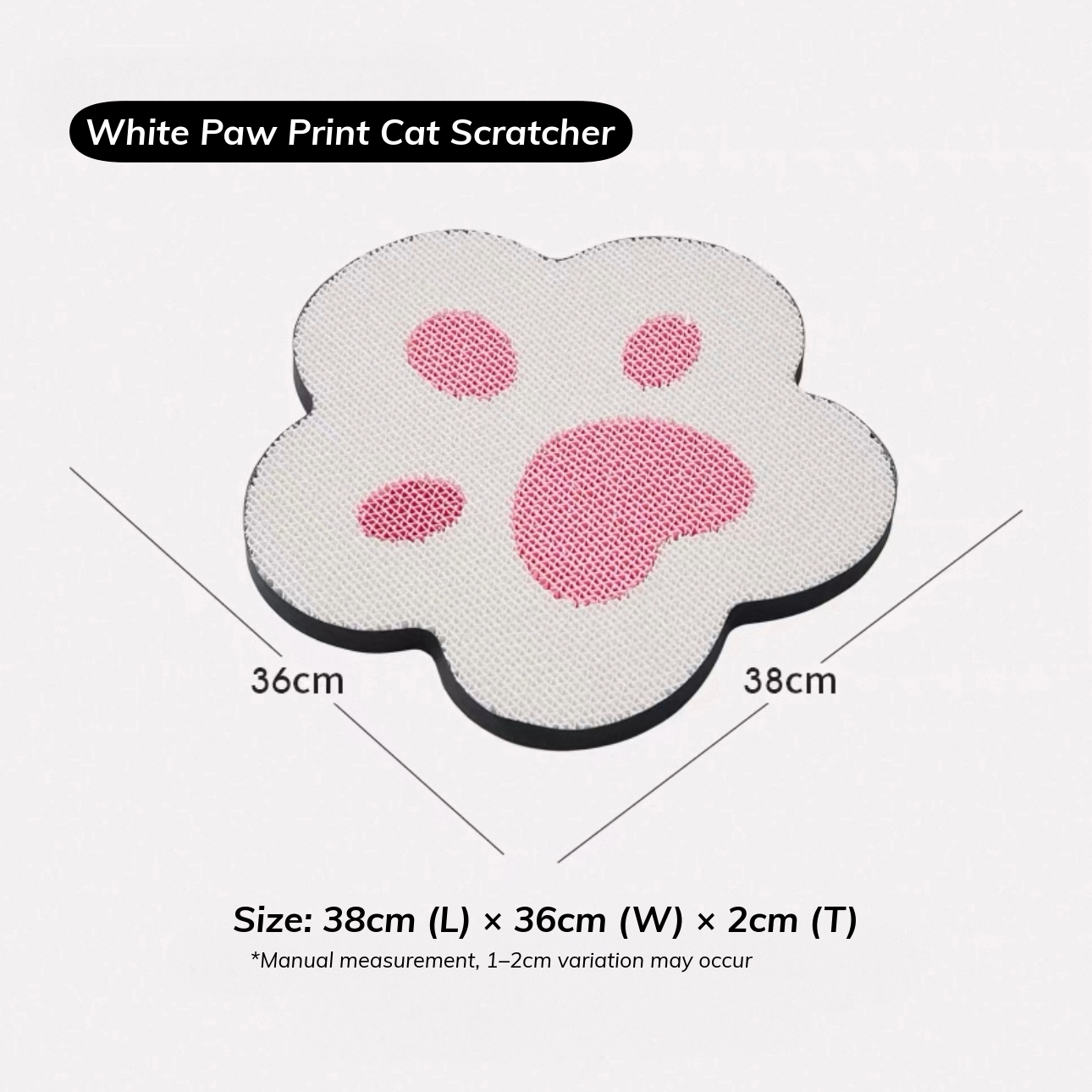 Paper Park Single-Sided Cat Scratcher (White Paw Print)
