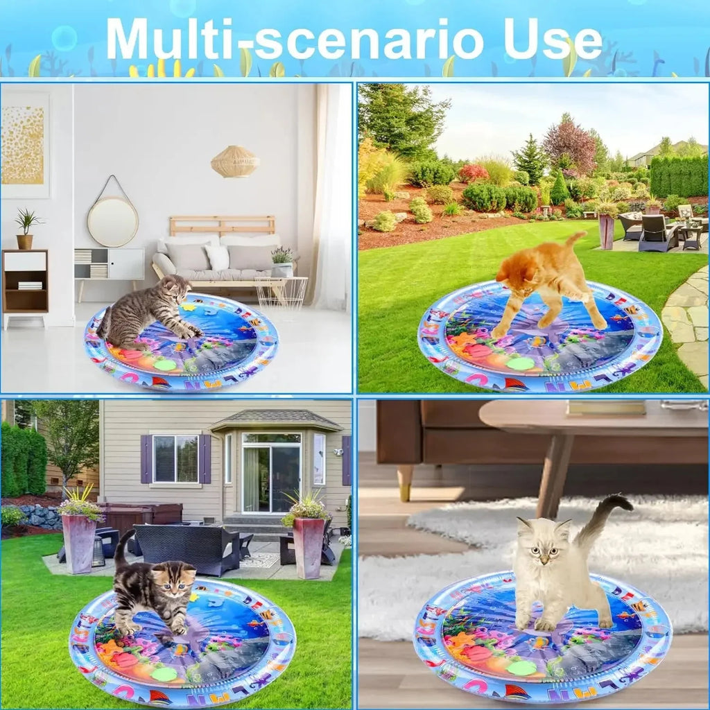 Inflatable Ocean Themed Water Sensory Pet Play Activity Mat