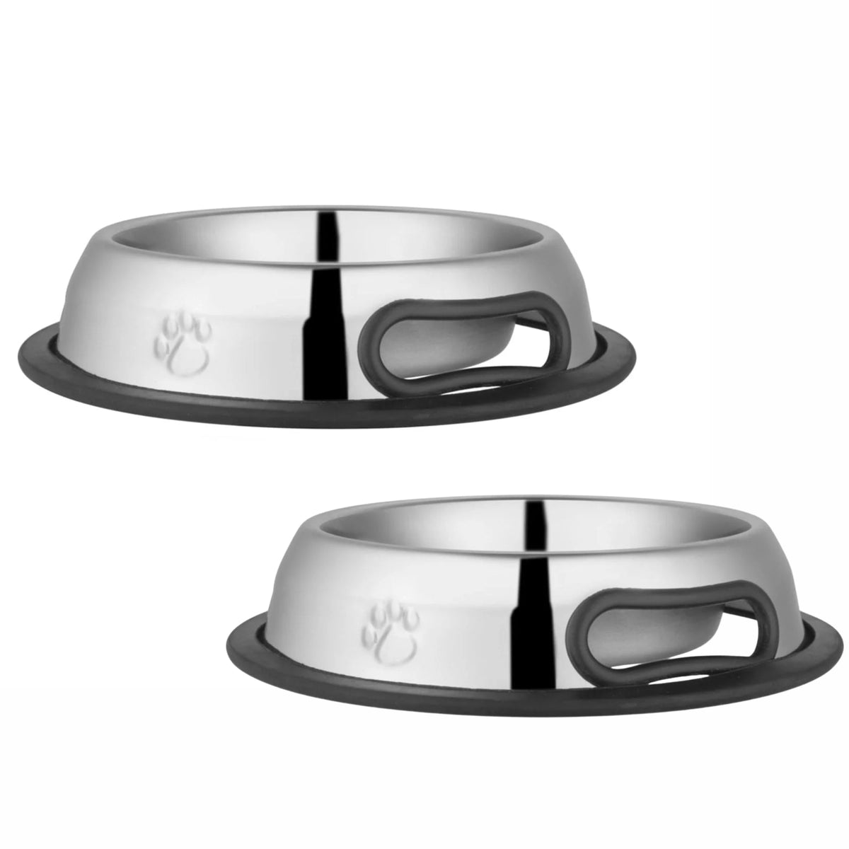 Jeffers Pet Embossed No-Tip Anti-Skid Stainless Steel Pet Bowls for Dogs, Cats, Puppies, Kittens