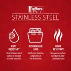 Jeffers Pet Embossed No-Tip Anti-Skid Stainless Steel Pet Bowls for Dogs, Cats, Puppies, Kittens