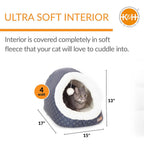 K&H Pet Products Thermo-Pet Cave Heated Cat Bed – Plush Cat Cave & Tunnel for Cats