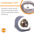K&H Pet Products Thermo-Pet Cave Heated Cat Bed – Plush Cat Cave & Tunnel for Cats